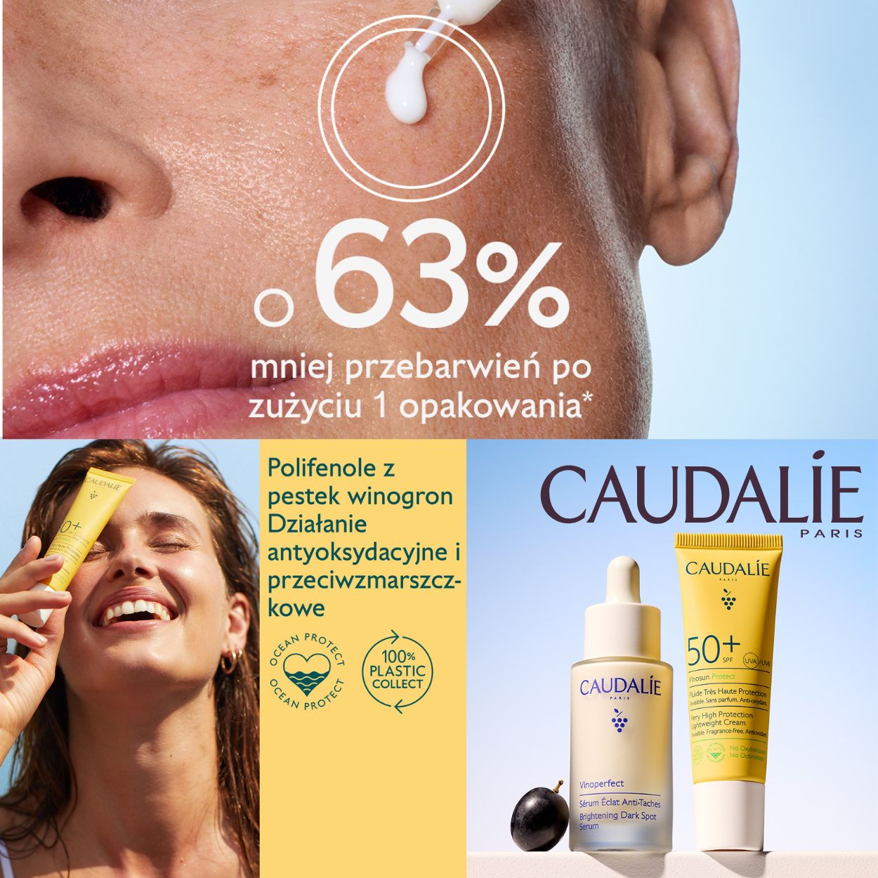 Caudalie edycja limitowana zestawu vinoperfect  serum+ vinosun krem